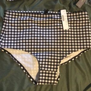 High waisted black checkered bikini